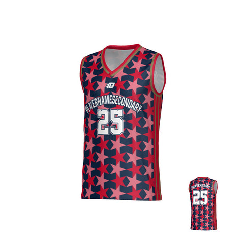 Matrix Basketball Jersey - Navy & Red