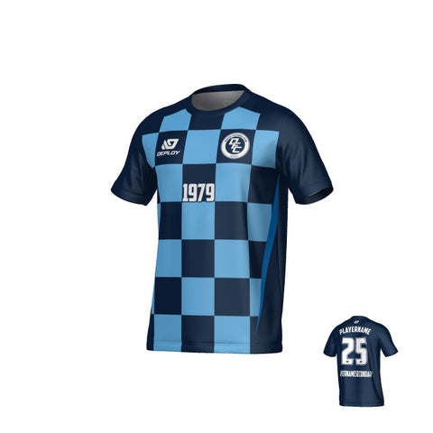 Checkers Jersey - Navy & Sky Blue