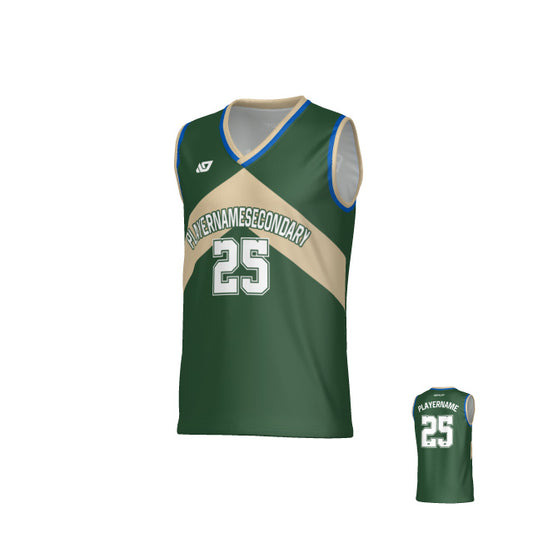 Aspire Basketball Jersey - Green & Cream
