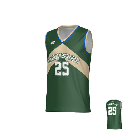 Aspire Basketball Jersey - Green & Cream