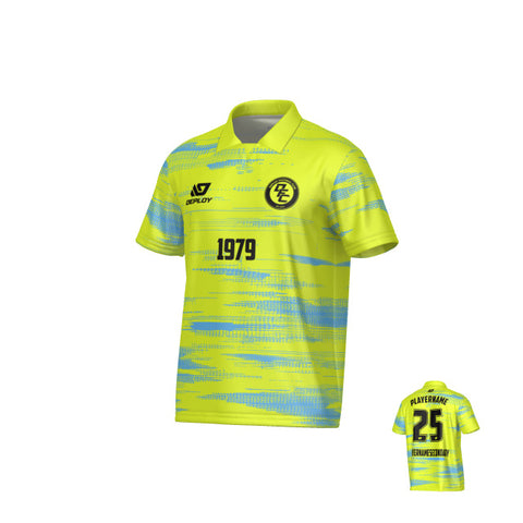 Distort Collared Jersey - Neon Yellow