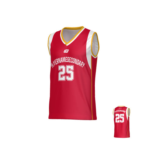 Edge Basketball Jersey - Red & Yellow