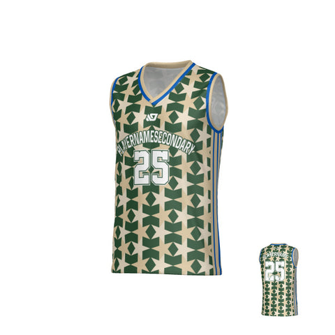 Matrix Basketball Jersey - Green & Cream