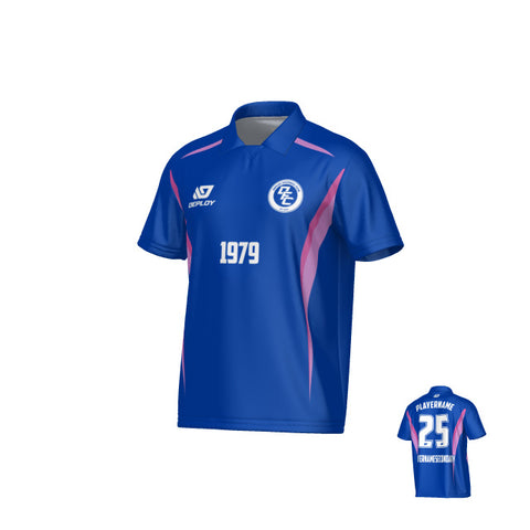 Arc Collared Jersey - Royal Blue & Purple