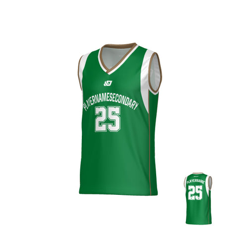 Edge Basketball Jersey - Pine Green & Gold
