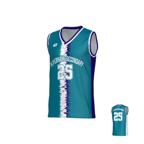 Static Basketball Jersey - Teal & Purple