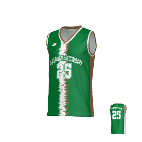 Static Basketball Jersey - Pine Green & Gold
