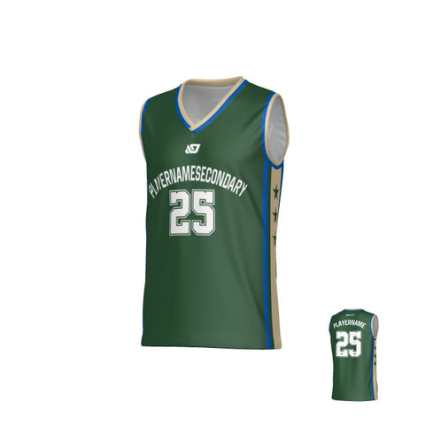 Stars Basketball Jersey - Green & Cream
