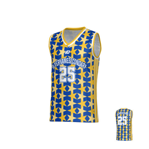 Matrix Basketball Jersey - Royal Blue & Yellow