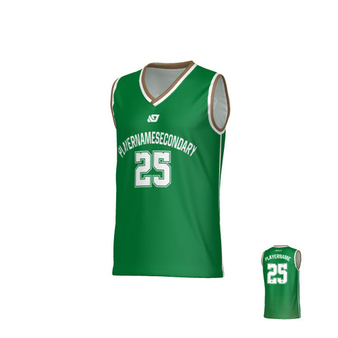 Aero Basketball Jersey - Pine Green & Gold