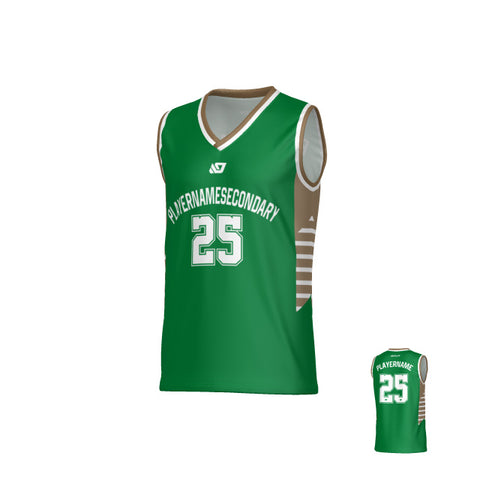 Banner Basketball Jersey - Pine Green & Gold