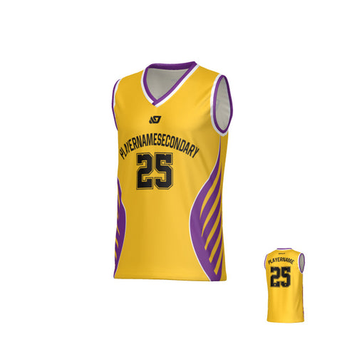 Wings Basketball Jersey - Yellow & Purple