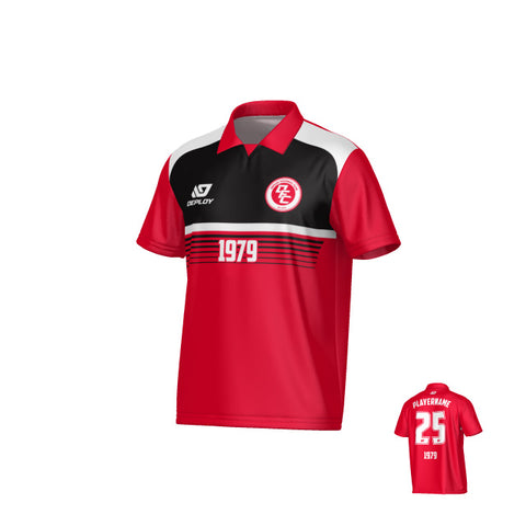 Horizon Collared Jersey - Red