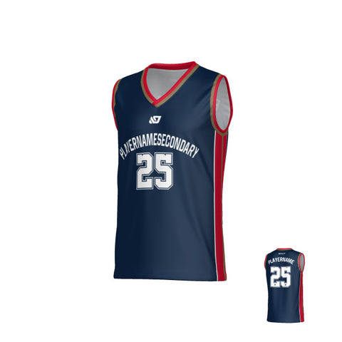 Channel Basketball Jersey - Navy & Red