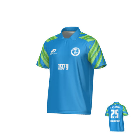 Surge Collared Jersey - Blue & Neon Green