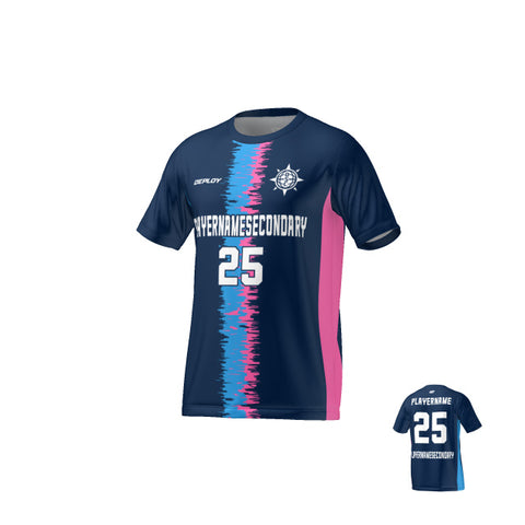 Flight Jersey Static Stripe - Navy & Pink
