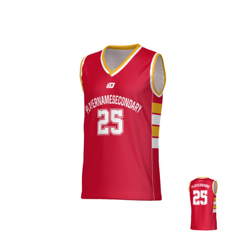 Stack Basketball Jersey - Red & Yellow