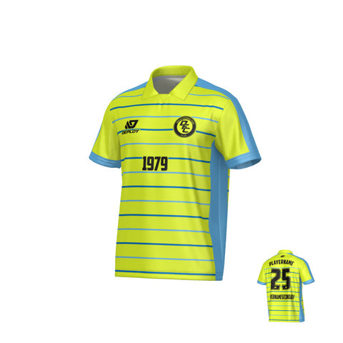 Cadence Collared Jersey - Neon Yellow