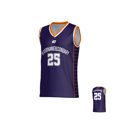 Grid Basketball Jersey - Purple & Orange