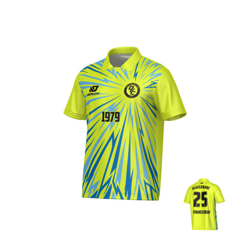 Burst Collared Jersey - Neon Yellow