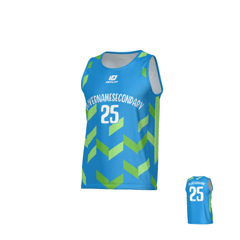 Arrows Sports Singlet - Blue & Neon Green