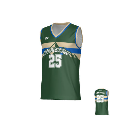 Summit Basketball Jersey - Green & Cream