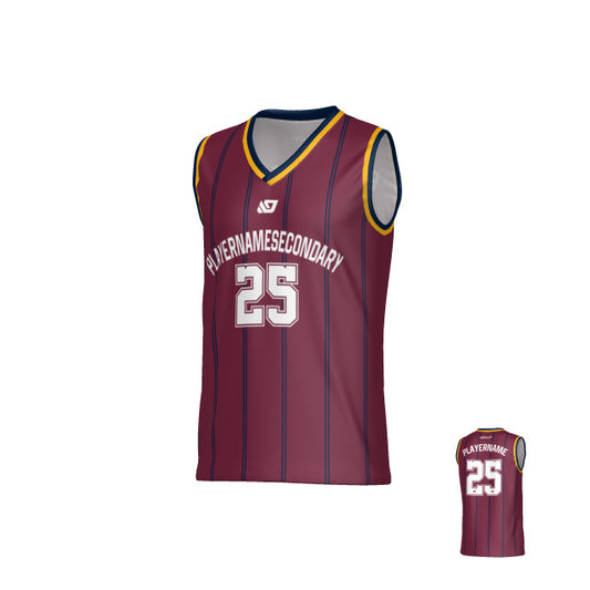 Metro Basketball Jersey - Maroon & Navy