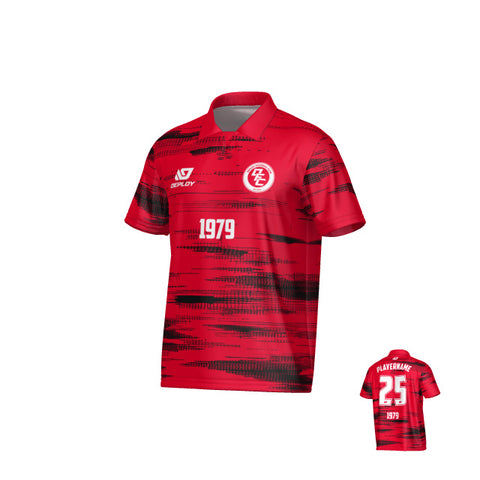 Distort Collared Jersey - Red