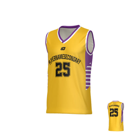 Banner Basketball Jersey - Yellow & Purple