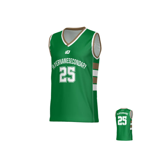 Stack Basketball Jersey - Pine Green & Gold