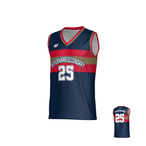 Legacy Basketball Jersey - Navy & Red