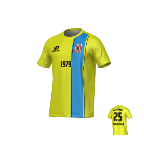 MOSS VALE FC SUMMER - EDGE - NEON YELLOW & SKY BLUE