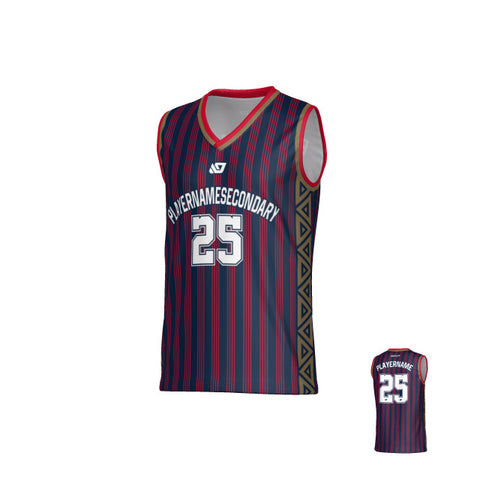 Heritage Basketball Jersey - Navy & Red