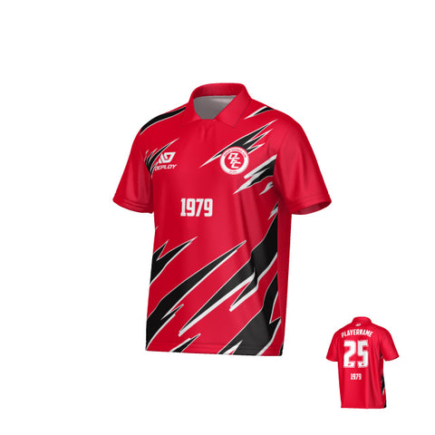 Sharp Collared Jersey - Red