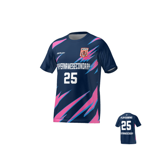 Moss Vale FC - Flight Jersey Lightning - Navy/Pink