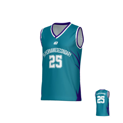 Razor Basketball Jersey - Teal & Purple