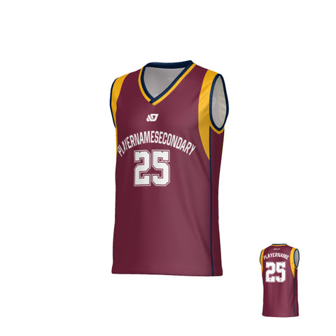 Edge Basketball Jersey - Maroon & Navy