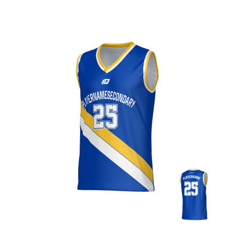 Drift Basketball Jersey - Royal Blue & Yellow