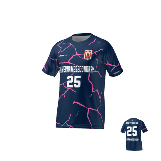 Moss Vale FC - Flight Jersey Cracks - Navy/Pink