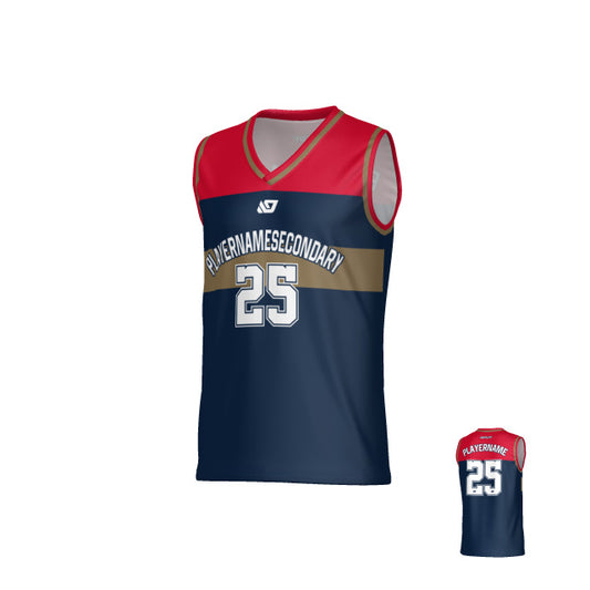 Bandit Basketball Jersey - Navy & Red