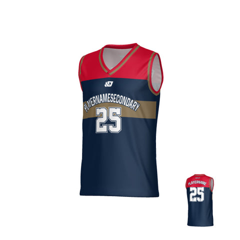 Bandit Basketball Jersey - Navy & Red
