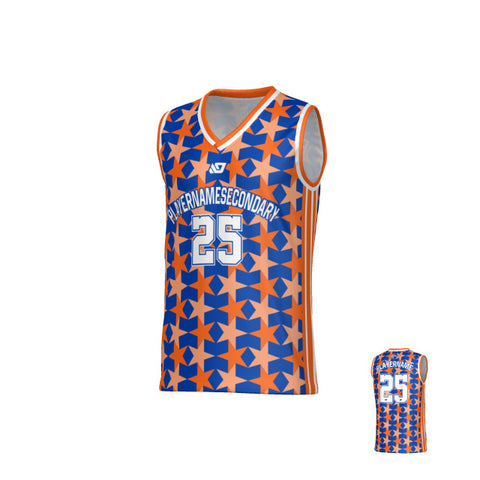 Matrix Basketball Jersey - Blue & Orange