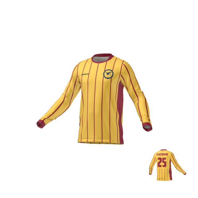 Hobsons Bay Walking Football Goalkeeper Yellow/Burgundy Jersey Deploy Football