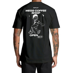 Megs Coffee Shop - T-Shirt - Black Deploy Football