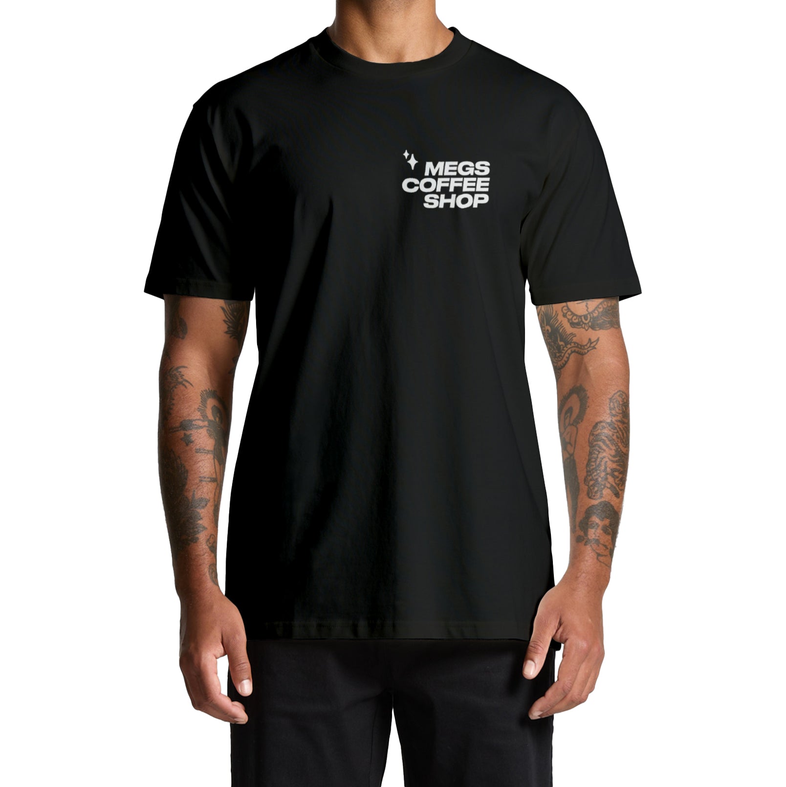 Megs Coffee Shop - T-Shirt - Black Deploy Football