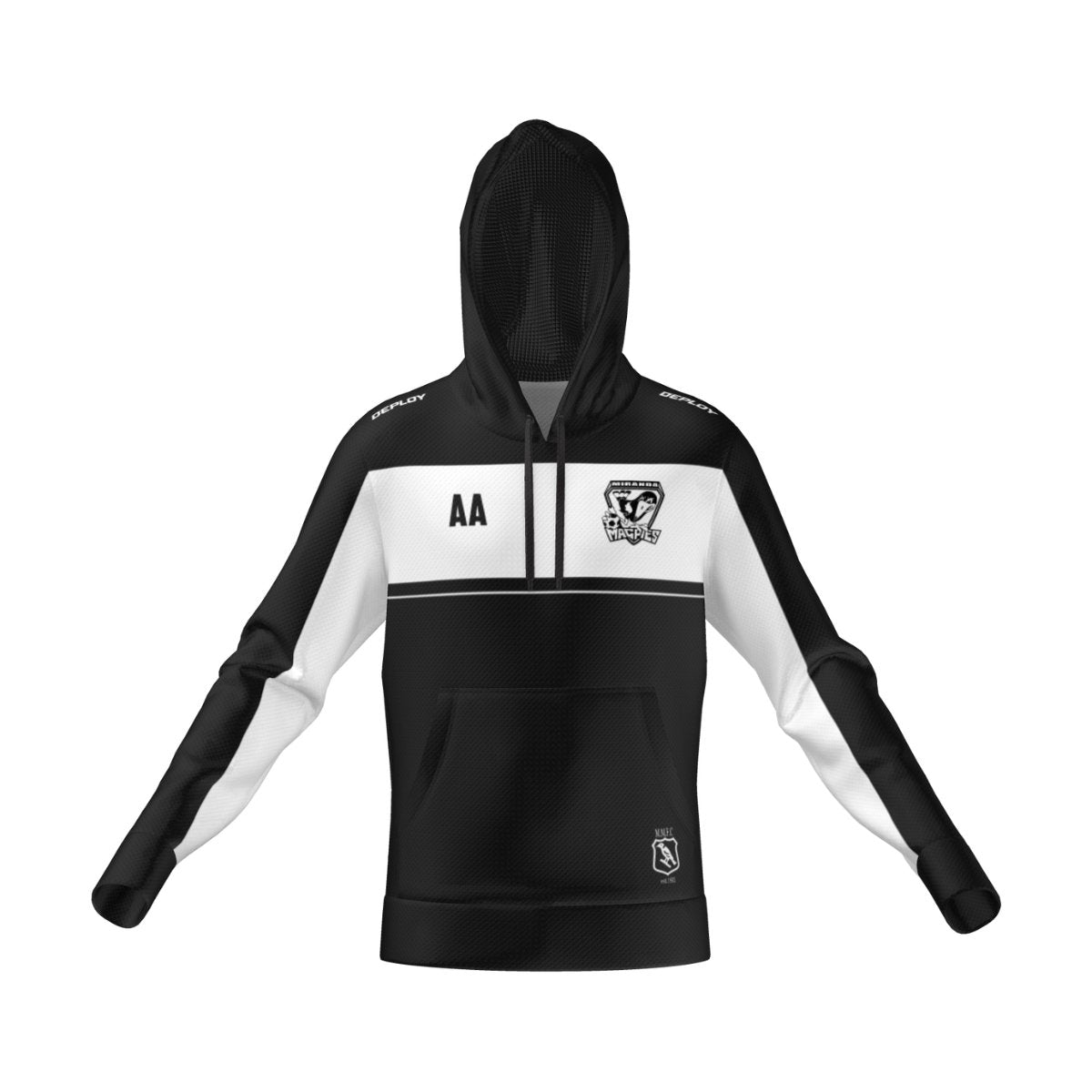 Miranda Magpies FC - Versa Hoodie - Black & White - Unisex & Womens Deploy Football