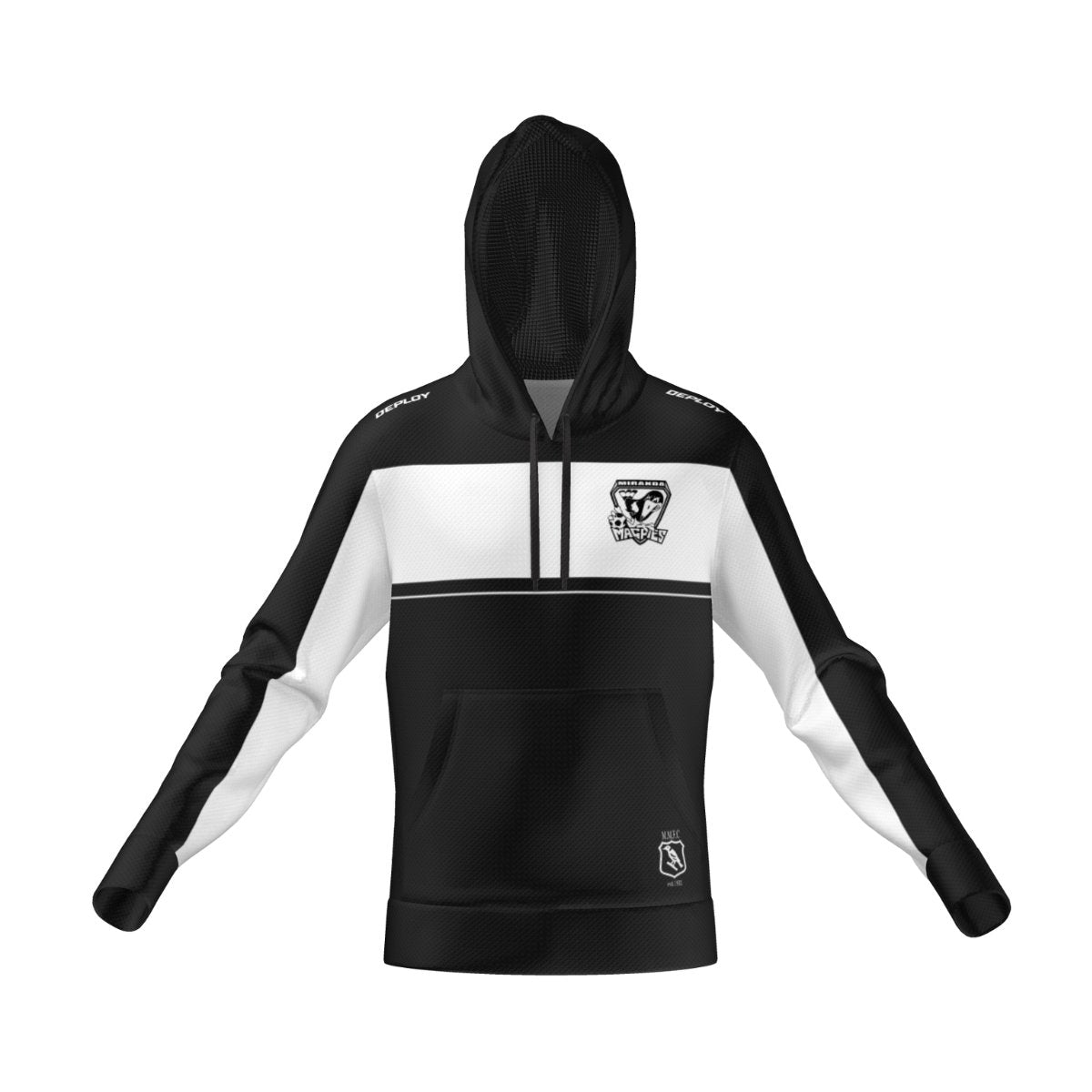 Miranda Magpies FC - Versa Hoodie - Black & White - Unisex & Womens Deploy Football